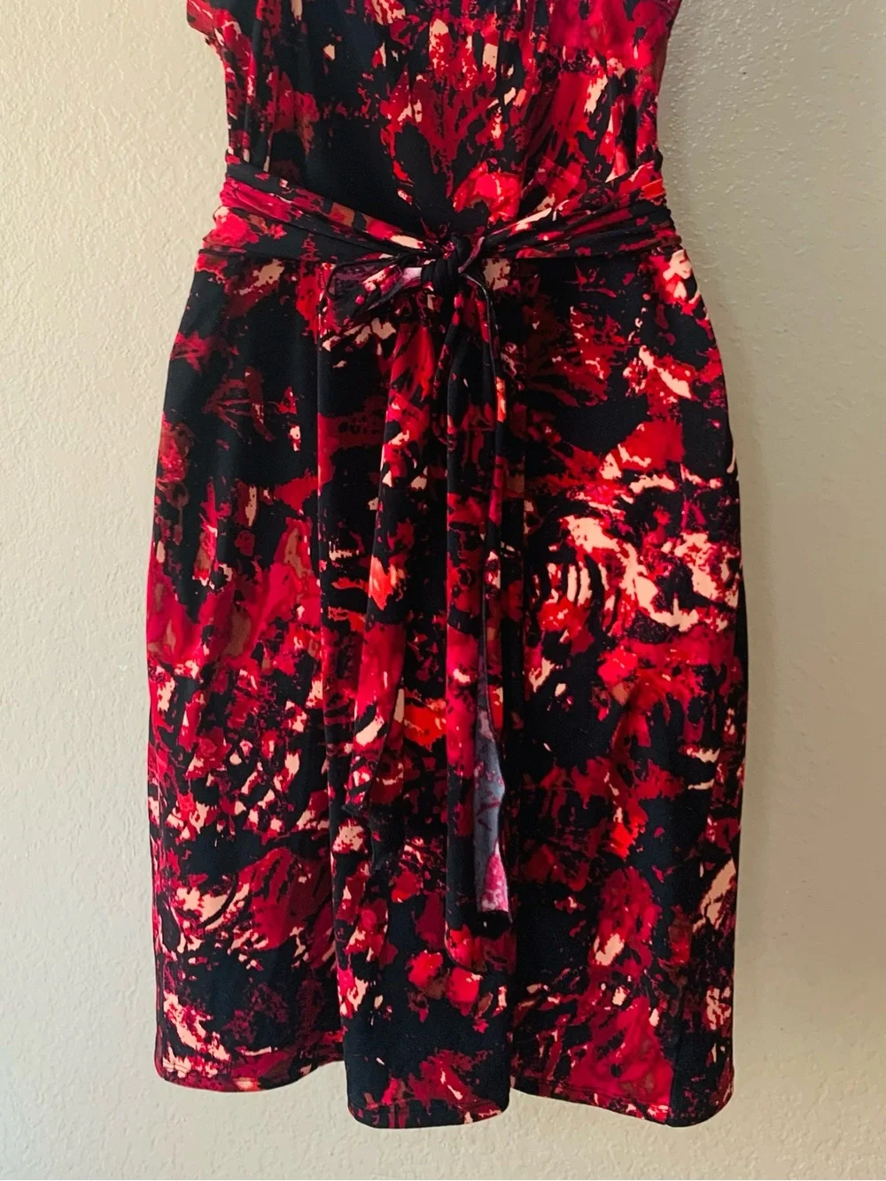 SPEECHLESS Y2K Floral Burgundy Tie Back Babydoll Romantic Goth Dress Size L - Picture 7 of 8